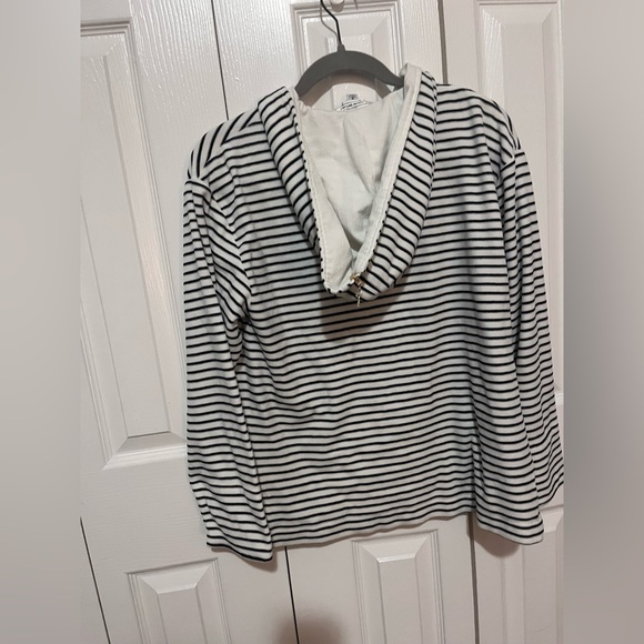 St. John Sport Velour Full Zip Stripe Hoodie Size Small - Picture 4 of 5